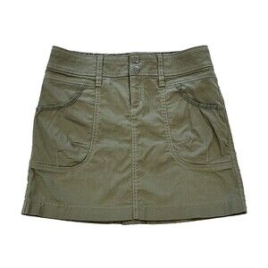 Athleta Green Cargo Skirt Army Olive Pocket Mini Cotton Spandex Athletic 4P
